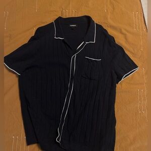 Navy button down polo